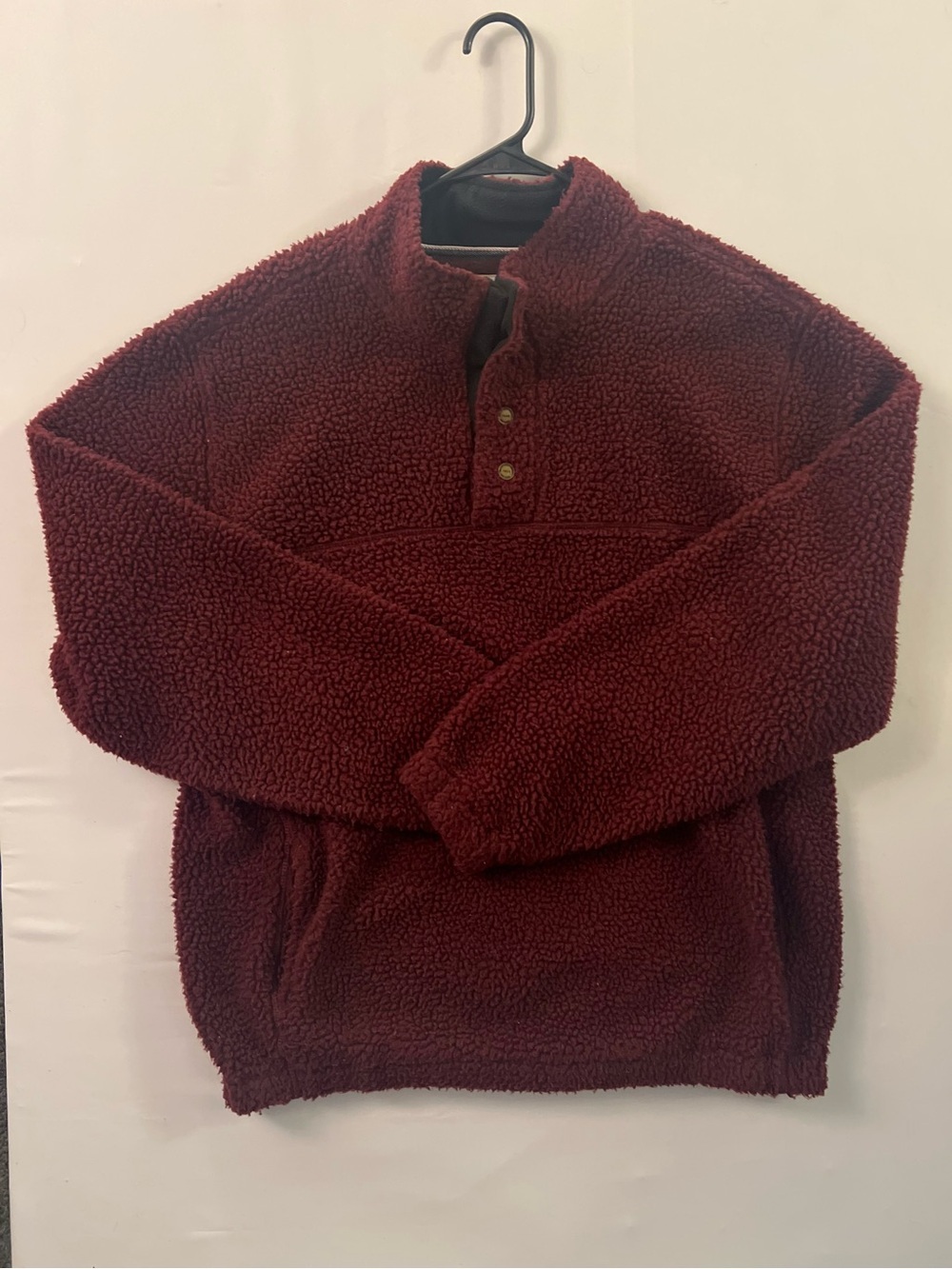 Weatherproof Men's Burgundy Sherpa Zip-Up Pullover - Picture 1 of 3
